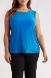 Vikki Vi Scoop Neck Tank In Blue