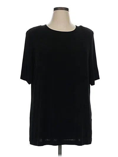 Pre-owned Vikki Vi Short Sleeve Top Black Crew Neck Tops