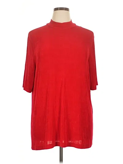 Pre-owned Vikki Vi Short Sleeve Turtleneck In Red