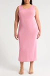 Vikki Vi Sleeveless Stretch Knit Maxi Tank Dress In Carnation