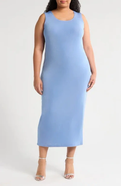 Vikki Vi Sleeveless Stretch Knit Maxi Tank Dress In Powder Blue