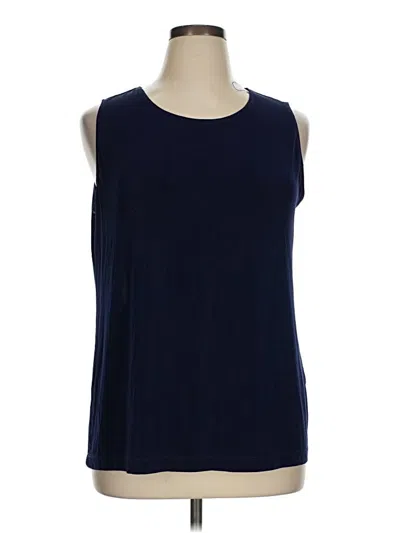 Pre-owned Vikki Vi Sleeveless Top Blue Boatneck Tops