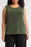 Vikki Vi Stretch Knit Tank In Olive