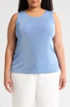 Vikki Vi Stretch Knit Tank In Powder Blue