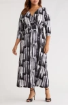 Vikki Vi Wrap Front Knit Maxi Dress In Multi