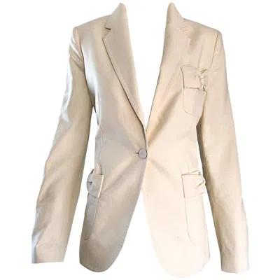 Pre-owned Viktor & Rolf 1990s  Brand New Ivory Off White Sz 44 10 Cotton 90s Blazer Jacket
