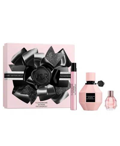 Viktor & Rolf 3-pc. Flowerbomb Extreme Eau De Parfum Gift Set In Transparent