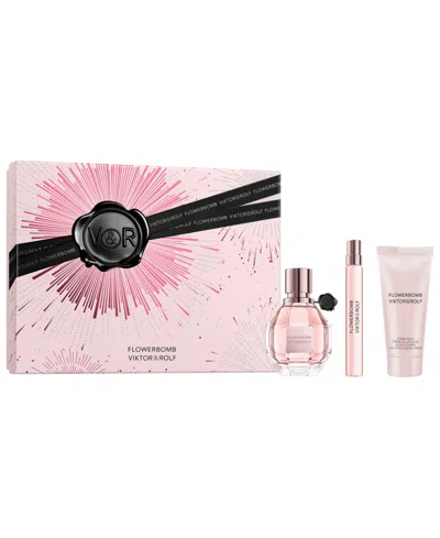 Viktor & Rolf 3-piece Flowerbomb Parfum Gift Set In No Color