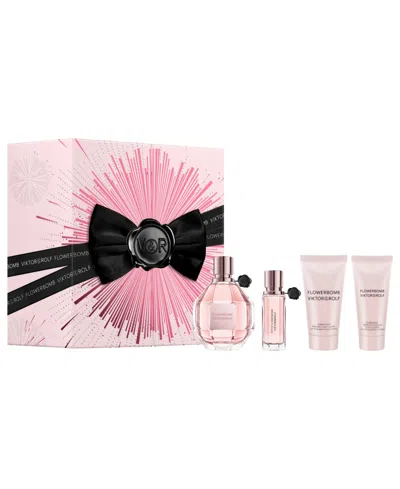Viktor & Rolf 4-piece Flowerbomb Eau De Parfum Gift Set In Pink