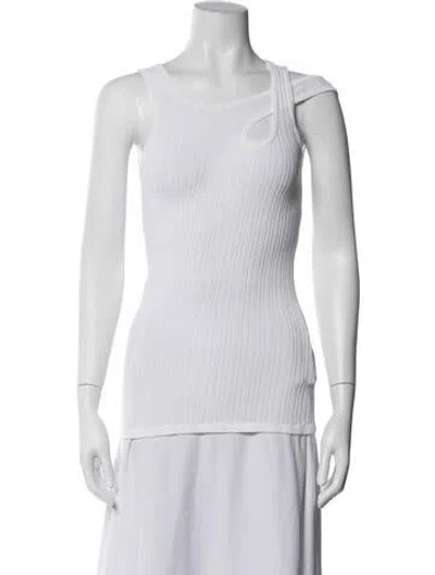 Pre-owned Viktor & Rolf Asymmetrical Sleeveless Top In White