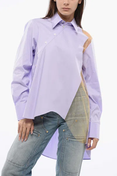 Viktor & Rolf Asymmetric-buttons Shirt In Violet