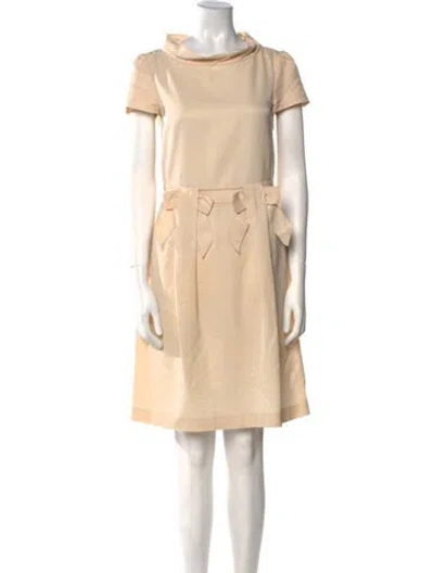 Pre-owned Viktor & Rolf Bateau Neckline Knee-length Dress In Neutral