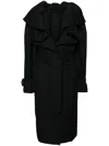 Viktor & Rolf Belted Gabardine Trench Coat In 黑色