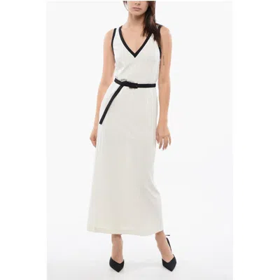 Viktor & Rolf Belted Ribbed Sleeveless Women's Dress