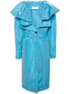 Viktor & Rolf Belted Taffeta Trench Coat In 蓝色