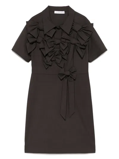 Viktor & Rolf Bow Bouquet Mini Dress In Brown