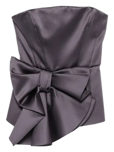 Viktor & Rolf Bow-detail Bustier Top In Gray