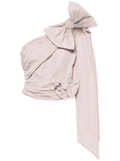 Viktor & Rolf Bow-detail One-shoulder Blouse In Pink