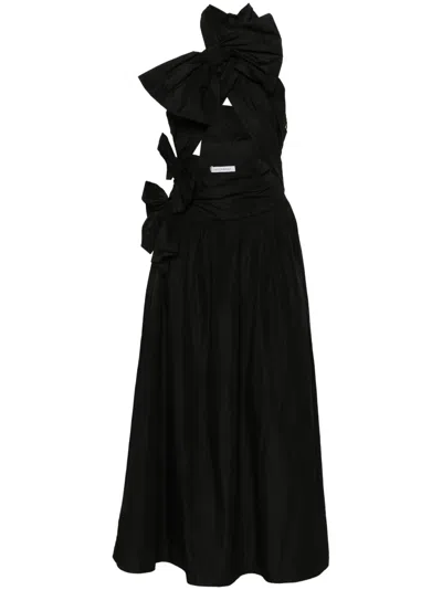 Viktor & Rolf Bow-detail Wrap Maxi Dress In 黑色