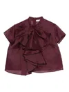 Viktor & Rolf Bow-detailed Silk Top In Red