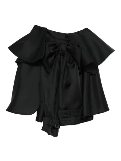 Viktor & Rolf Bow Drape Mini Skirt In Black