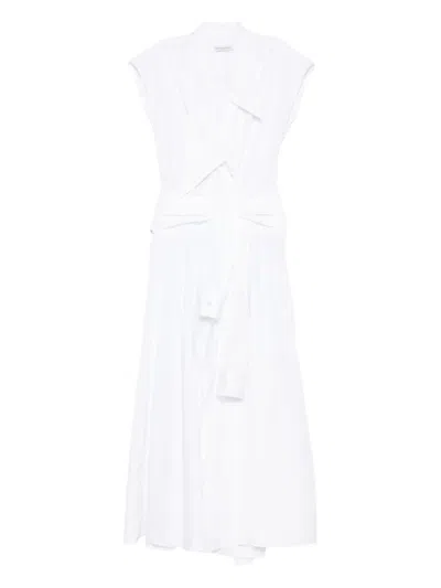 Viktor & Rolf 보우 드레이프 랩 스타일 드레스 In White