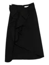 Viktor & Rolf Bow Ruffled Pencil Skirt In Black
