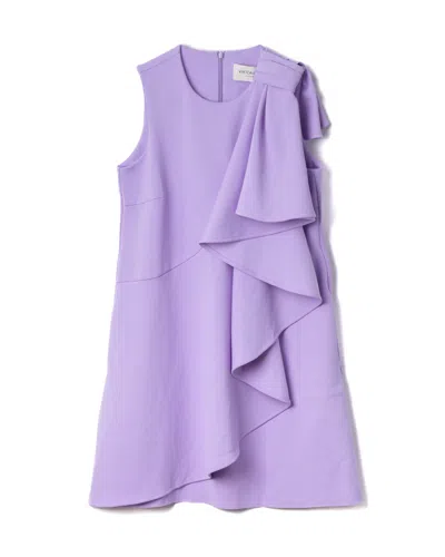 Viktor & Rolf Bow Volant Dress In Purple