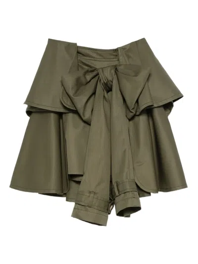 Viktor & Rolf Bow-detail Mini Skirt In Green