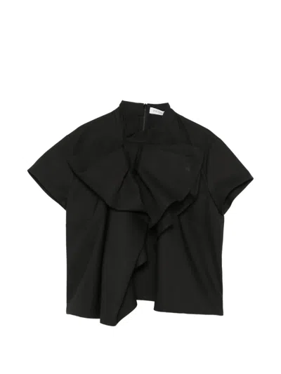 Viktor & Rolf Bow-detail Volant Blouse In Black