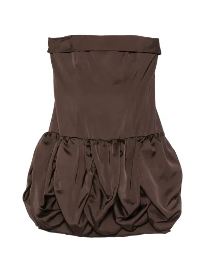 Viktor & Rolf Bubble-skirt Mini Dress In Brown