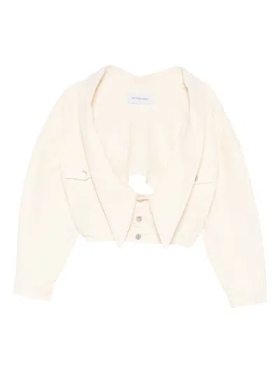Viktor & Rolf Button Denim Jacket In White