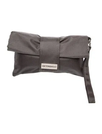 Pre-owned Viktor & Rolf Canvas Clutch In Grey