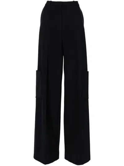 Viktor & Rolf Cargo-pockets Wide-leg Trousers In 蓝色