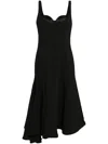 Viktor & Rolf Corset-style Midi Wool Dress In Black
