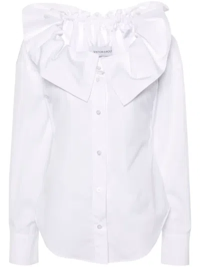 Viktor & Rolf Couture Off-shoulder Shirt In 白色