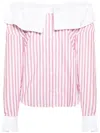 Viktor & Rolf Couture Off-shoulder Shirt In 红色