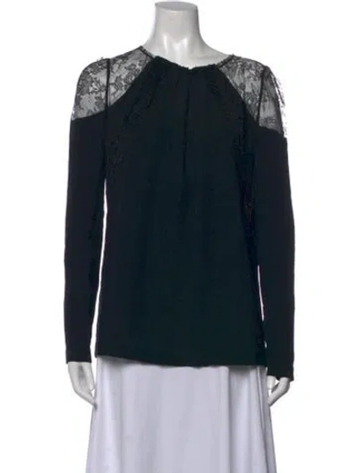 Pre-owned Viktor & Rolf Crew Neck Long Sleeve Blouse W/ Tags In Black