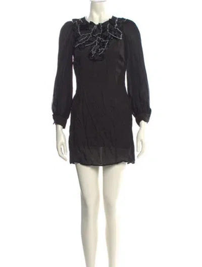 Pre-owned Viktor & Rolf Crew Neck Mini Dress In Black