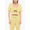 Viktor & Rolf Cropped Bandeau Bow Top With Deep Neckline
