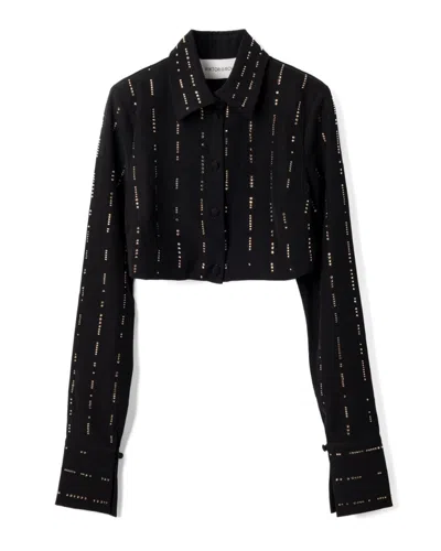 VIKTOR & ROLF CROPPED BLACK TOP WITH STRUCTURED SILHOUETTE