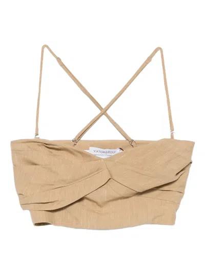 Viktor & Rolf Cropped Top In Brown