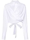 Viktor & Rolf Cropped Wrap Shirt In 白色