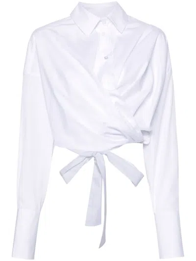 Viktor & Rolf Cropped Wrap Shirt In 白色