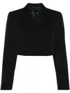 Viktor & Rolf Double-breasted Cropped Blazer In Black