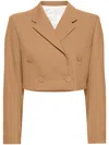 Viktor & Rolf Double-breasted Cropped Blazer In Brown