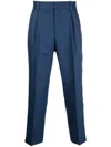 Viktor & Rolf Embroidered-logo Cropped Trousers In Blue
