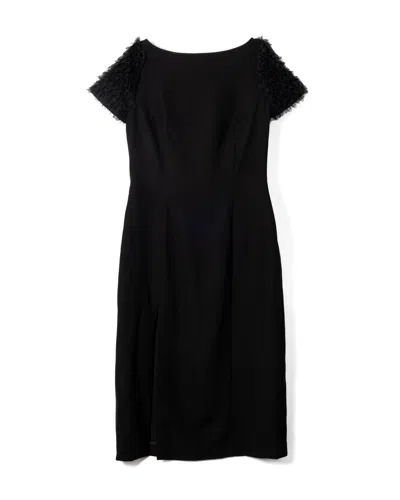 Viktor & Rolf Faux Fur Sleeve Dress In Black