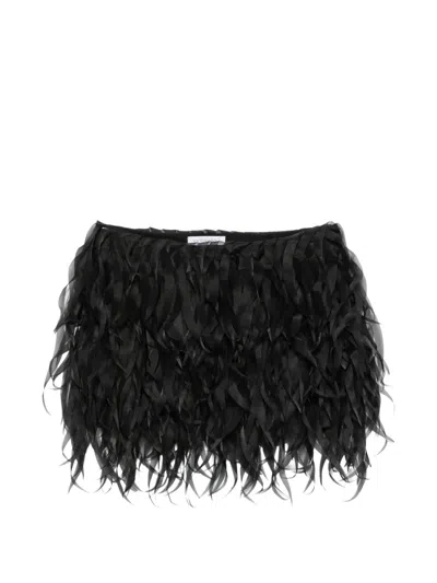 Viktor & Rolf Feather-effect Mini Skirt In Black