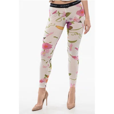 Viktor & Rolf Floral Print Sheer Leggings